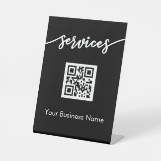 Scan me QR Code stand-up Sign for Salon Price List Reclamebord Met Voetstuk