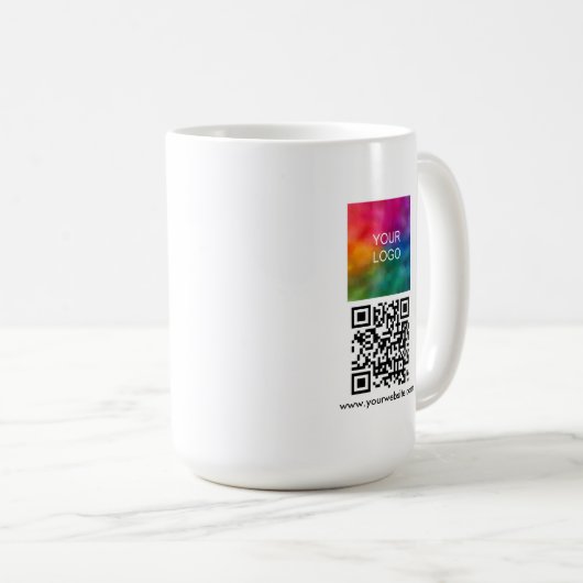 Scan Me QR Code Upload Logo Modern Promotional Koffiemok (Voorkant rechts)