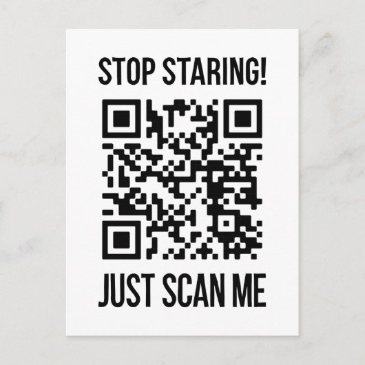Scan me QR-code voor een Motivatie boost Briefkaart (Voorkant)