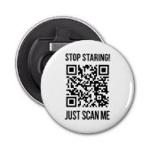 Scan me QR-code voor een Motivatie boost Button Flesopener (Voorkant)