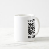 Scan me QR-code voor een Motivatie boost Koffiemok (Voorkant rechts)