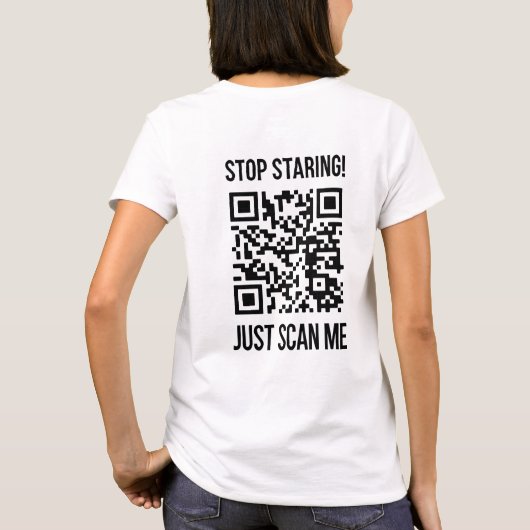 Scan me QR-code voor een Motivatie boost T-shirt (Achterkant)
