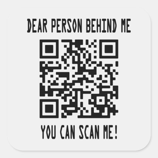 Scan me QR-code voor een Motivatie boost Vierkante Sticker (Voorkant)