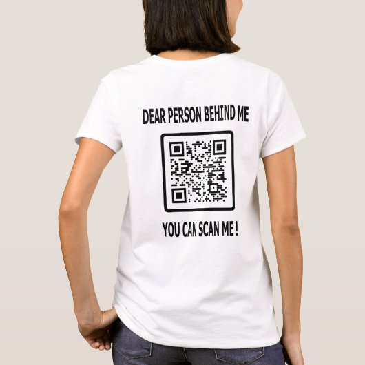 Scan me QR-code voor Inspirerend prijsopgave T-shirt (Achterkant)