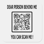 Scan me QR-code voor Inspirerend prijsopgave Vierkante Sticker (Voorkant)
