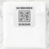 Scan me QR-code voor Inspirerend prijsopgave Vierkante Sticker (Tas)