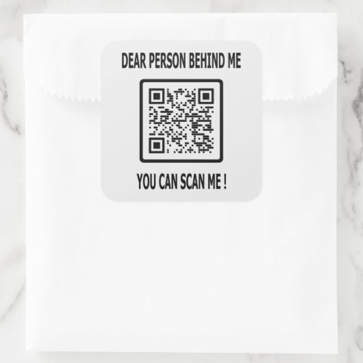 Scan me QR-code voor Inspirerend prijsopgave Vierkante Sticker (Tas)