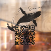 Scan me QR Code Whale Coworking Tech Office Raamsticker (Vel 2)