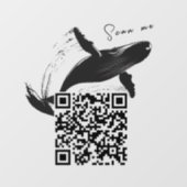 Scan me QR Code Whale Coworking Tech Office Raamsticker (Vel)