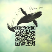 Scan me QR Code Whale Coworking Tech Office Raamsticker (Vel 3)