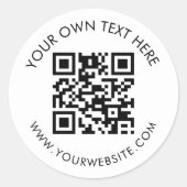 Scan Me QR-code Zakelijke Reclame Ronde Sticker (Voorkant)