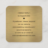 Scan Me QR RSVP Zwart & Goud Vierkant Bruiloft Informatiekaartje (Achterkant)