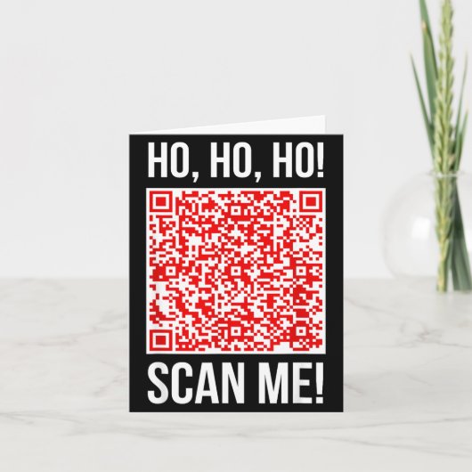 Scan Me! Qr Scan Me Joke Funny Santa Merry Christm Kaart (Voorkant)