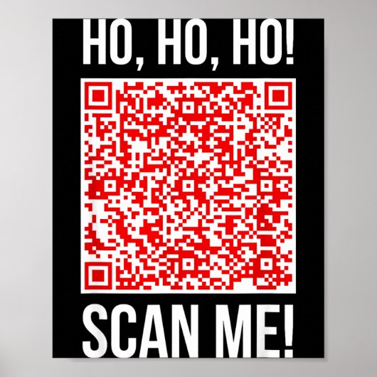 Scan Me! Qr Scan Me Joke Funny Santa Merry Christm Poster (Voorkant)