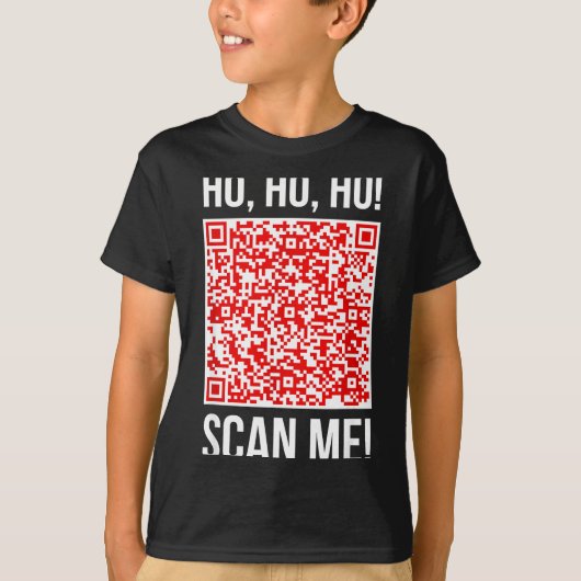 Scan Me! Qr Scan Me Joke Funny Santa Merry Christm T-shirt (Voorkant)