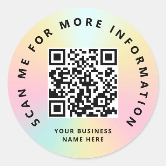 Scan me Rainbow Pastel Kleur QR-code scannable Ronde Sticker (Voorkant)