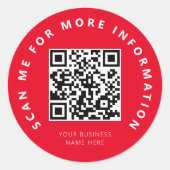 Scan me Red QR-code schaalbaar Ronde Sticker (Voorkant)