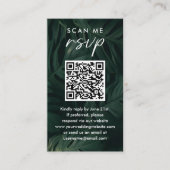 Scan me RSVP bestemming Tropische bruiloft QR Code Informatiekaartje (Voorkant)