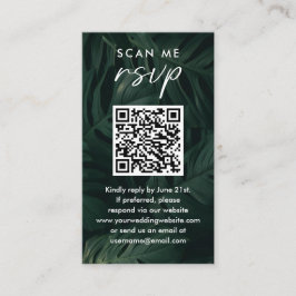 Scan me RSVP bestemming Tropische bruiloft QR Code Informatiekaartje
