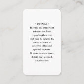 Scan ME RSVP & Details QR Code Verticale bruiloft Informatiekaartje (Achterkant)