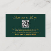 Scan me RSVP Emerald Green Gold Wedding QR Code Informatiekaartje (Voorkant)