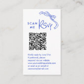 Scan me RSVP French Blue Wedding QR Code RSVP Informatiekaartje (Voorkant)