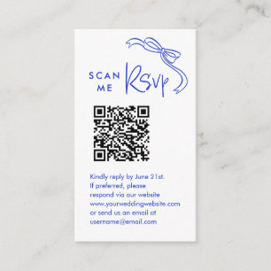 Scan me RSVP French Blue Wedding QR Code RSVP Informatiekaartje