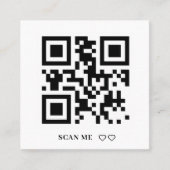 Scan me RSVP Weddenschap QR Code Response Uitnodig Vierkante Visitekaartje (Voorkant)