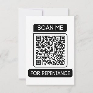 Scan me voor berouw acts 3:19-20 QR groet Kaart