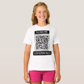 Scan me voor berouw QR Code Girl's T-shirt (Voorkant volledig)