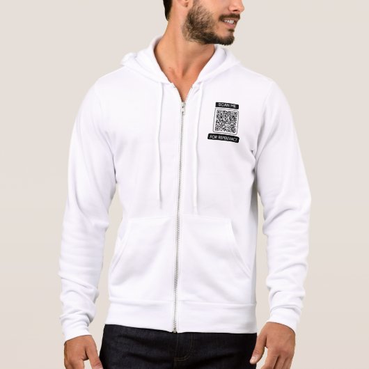 Scan me voor berouw QR-code Mannen Hoodie (Voorkant)