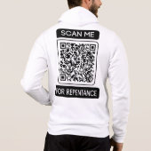 Scan me voor berouw QR-code Mannen Hoodie (Achterkant)