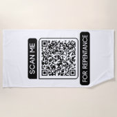 Scan me voor berouw QR code Strandlaken (Voorkant)