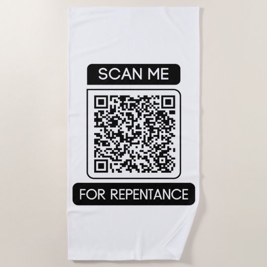 Scan me voor berouw QR code Strandlaken (Voorkant)