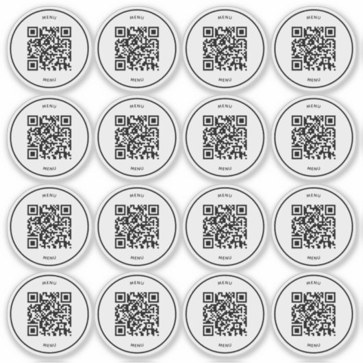 Scan Menu QR Code Sticker | Restaurant & Café (Voorkant)