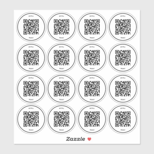 Scan Menu QR Code Sticker | Restaurant & Café (Vel)