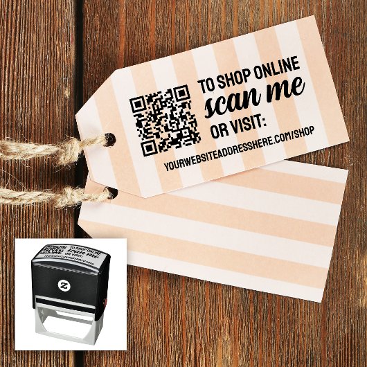 Scan mij om je QR-code en website te winkelen Zelfinktende Stempel