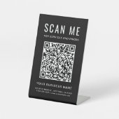 Scan mij QR-code Zwart Reclamebord Met Voetstuk (Voorkant)