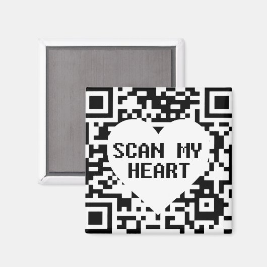 Scan mijn hart T-Shirt Magneet (Voorkant / Achterkant)