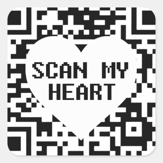 Scan mijn Hart Vierkante Sticker (Voorkant)