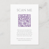 Scan mijn QR-code trouwwebsite monogram paars Informatiekaartje (Achterkant)