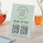 Scan naar Betalen 2 QR Codes Zakelijk Logo Sage Gr Reclamebord Met Voetstuk (Insitu)