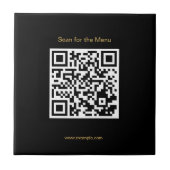 Scan naar de Menu Stylish QR Code Keramische Tegel Tegeltje (Voorkant)