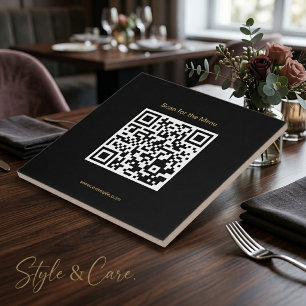 Scan naar de Menu Stylish QR Code Keramische Tegel Tegeltje