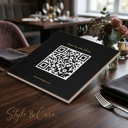 Scan naar de Menu Stylish QR Code Keramische Tegel Tegeltje