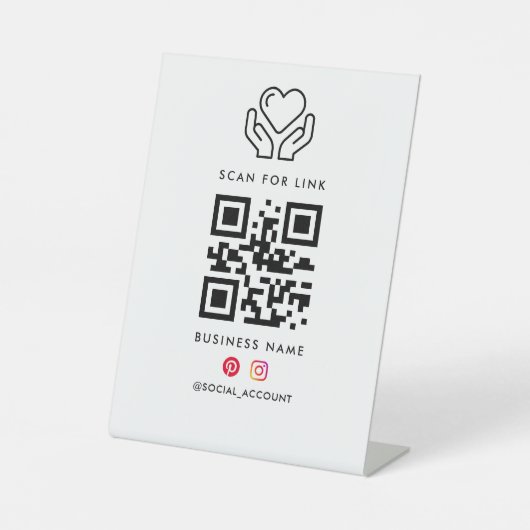 Scan naar Link Hub QR-code bord  Reclamebord Met Voetstuk (Voorkant)