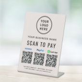 Scan naar PayPal CashApp Venmo QR Codes Logo Reclamebord Met Voetstuk