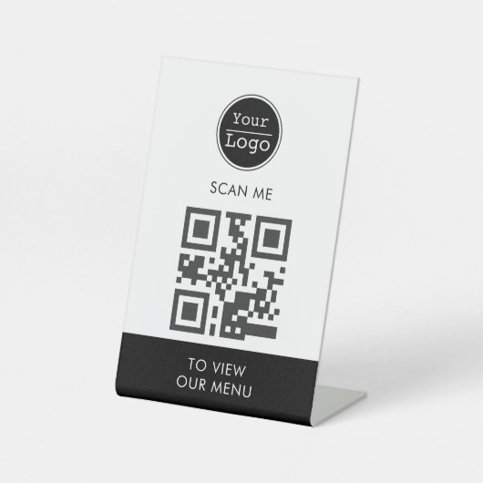 Scan naar uitzicht menu aangepaste logo QR-code Reclamebord Met Voetstuk (Voorkant)