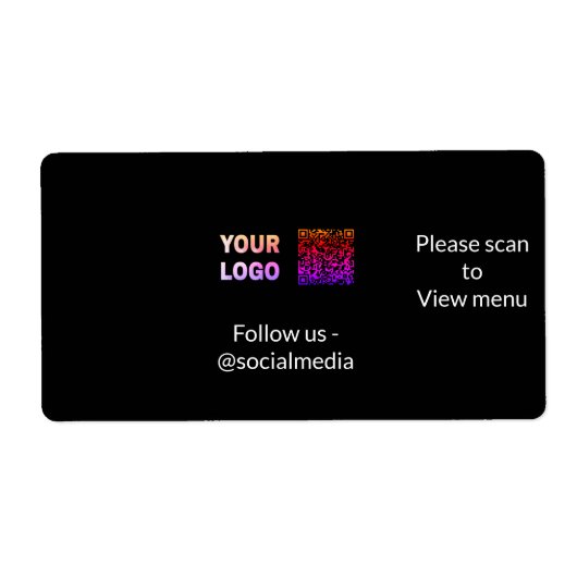 Scan naar uitzicht menu restaurant hotel QR Voeg l Etiket (Voorkant)
