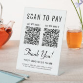 Scan om 2 QR-codes tafelmodel te betalen Reclamebord Met Voetstuk (Insitu)